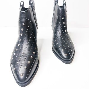 Hp Sam Edelman Black Studded Western Booties - image 1